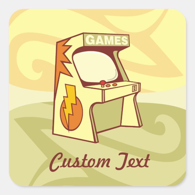 Arcade maskin kvadratdekal fyrkantigt klistermärke (Framsida)