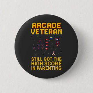 Arcade Pappa Pixel Art - Retro Gamer Knapp
