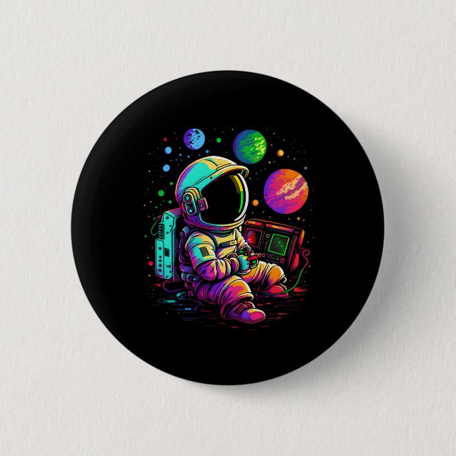 Arcade Planets Universe Gaming Astronaut Knapp (Framsida)