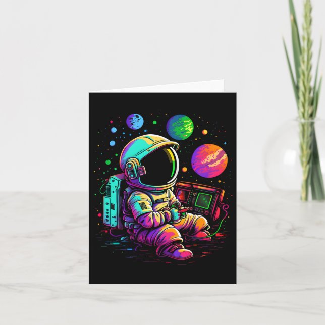Arcade Planets Universe Gaming Astronaut Kort (Framsida)