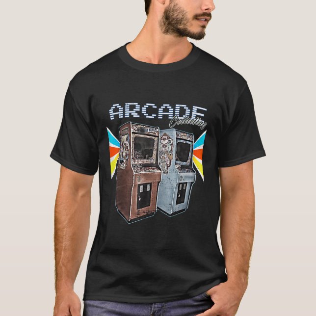 Arcade-skåpet maskin 1970 1980 1990 videospel C T Shirt (Framsida)
