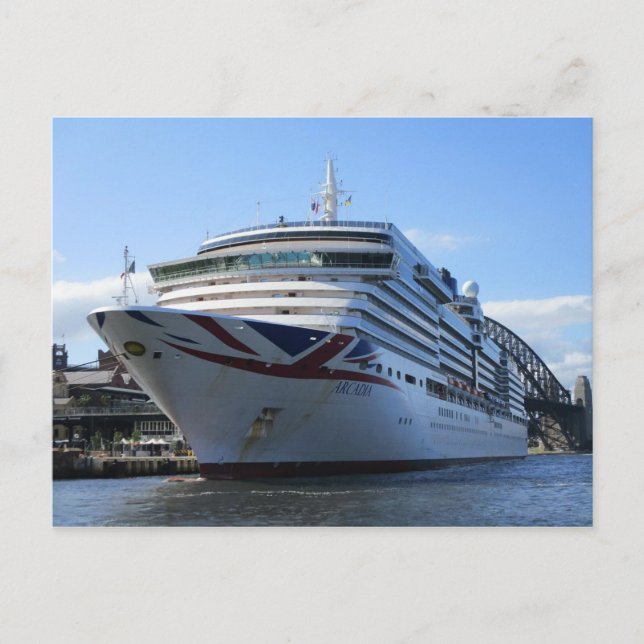 Arcadia Dockad vid cirkulärt vykort för kajplats (Framsida)