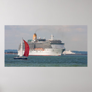Arcadia för P&O-kryssningfrakt som lämnar Englan Poster