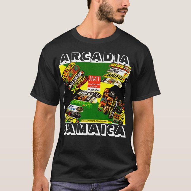 ARCADIA JAMAICA Basic Mörk T-Shirt (Framsida)