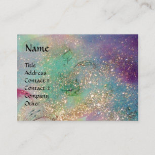 ARCADIA/MAGIC GULD SPARKLES Blue-Grönt,Teal Visitkort
