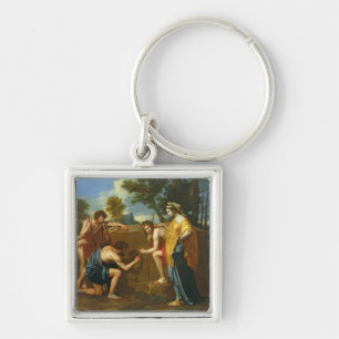 Arcadian shepherds fyrkantig silverfärgad nyckelring