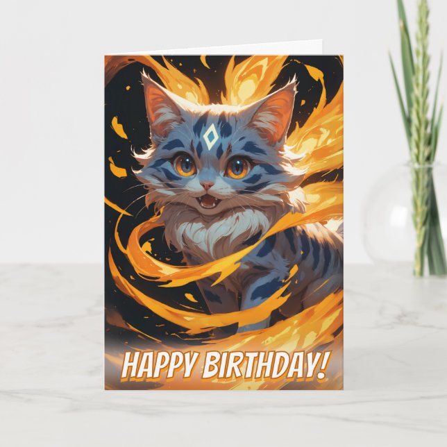 Arcane Ember: The Flamebound Kitten Familiar Kort (Framsida)