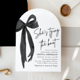 Arch Black Bow Hon Gifter sig Möhippa Inbjudningar