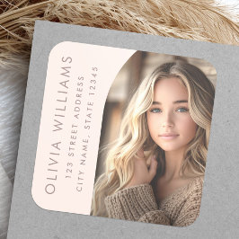 Arch blek rosa studenten returadress fyrkantigt klistermärke