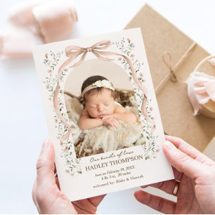 Arch Blommar Baby Tillkännagivande