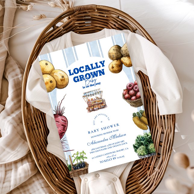 Arch Blue Farmers Market Baby Shower Inbjudningar (Skapare uppladdad)