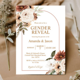 Arch Boho Blommigt Gender Revisa inbjudan