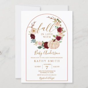 Arch Boho Rustic Blommigt faller i kärlek Baby Sho Inbjudningar