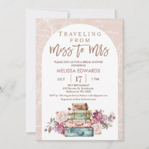 Arch Boho som reser miss till Mrs Möhippa Inbjudningar