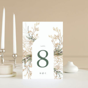Arch Botanical Eucalyptus Golden Greenery Moss Tab Bordsnummer