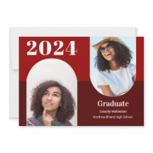 Arch Burgundy Two Photo Studenten-meddelande