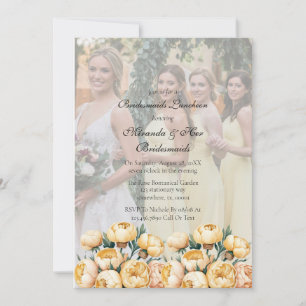 Arch Butter-Gult Photo Bridesmaids Luncheon Inbjudningar
