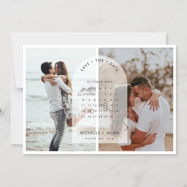 Arch calendar photo Save the Date Magnet (Framsida)