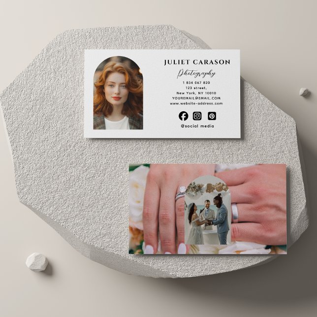 Arch Calligraphy Script Photography Visitkort (Skapare uppladdad)