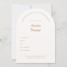 Arch Certificate of Authenticity Art-mall Inbjudningar