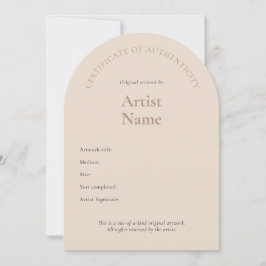 Arch Certificate of Authenticity Art-mall Inbjudningar