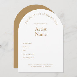 Arch Certificate of Authenticity Art-mall Inbjudningar