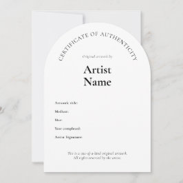 Arch Certificate of Authenticity Art-mall Inbjudningar