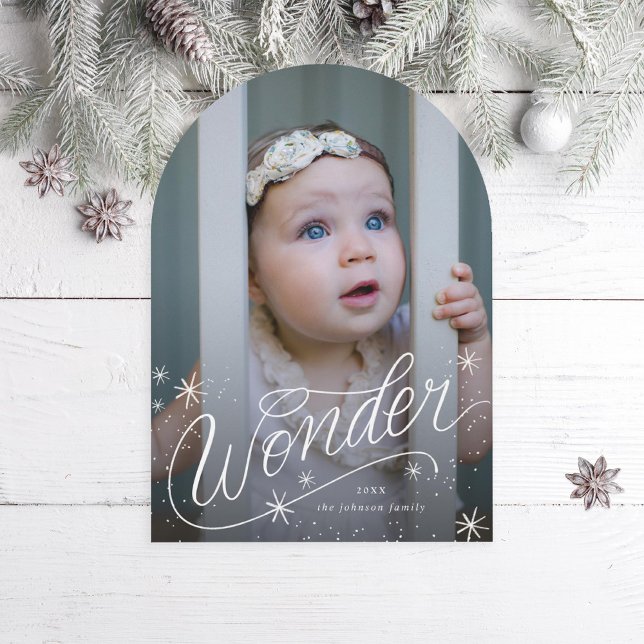 Arch Christmas Wonder Hand-Lettering Photo Card Inbjudningar (Skapare uppladdad)