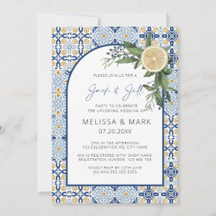 Arch Citrus Lemon Amalfi Jack & Jill Couple Shower Inbjudningar