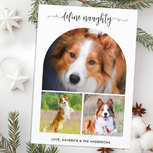 Arch Define Naughty Pet Photo Collage jul Julkort