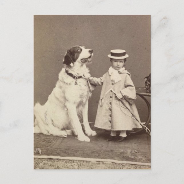 Arch Duchess Marie-Valerie, dotter Sisi med hund Vykort (Framsida)