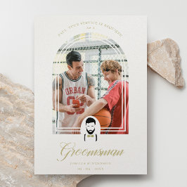 Arch Effect Groomsman Funny Bröllop Simple Proposa