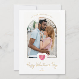 Arch Effect Pink Heart Happy Valentine's Day Photo Kort