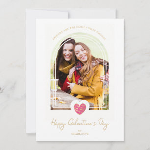 Arch Effect Rosa Heart Friends Lycklig Galentine's Kort