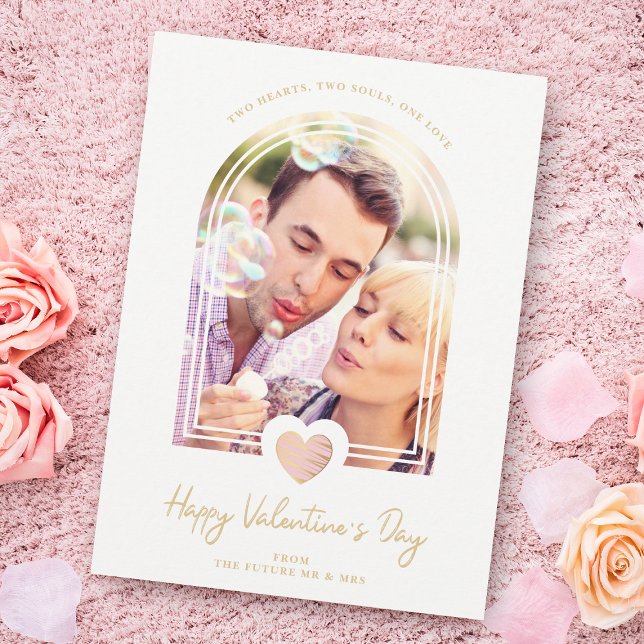 Arch Effect Rosa Heart Glad Alla hjärtans dagfoto Spara Datumet (Skapare uppladdad)