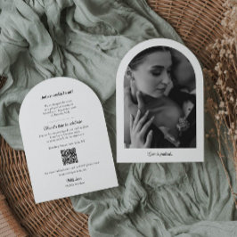 Arch Elopement-meddelande med foto- och QR-kod Inbjudningar
