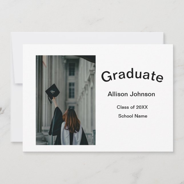 Arch-fotomodern elegant enkel studentfest inbjudningar (Framsida)