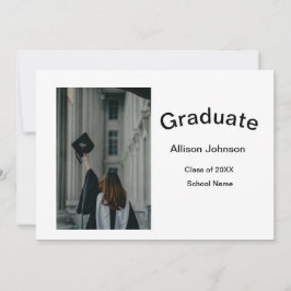 Arch-fotomodern elegant enkel studentfest inbjudningar