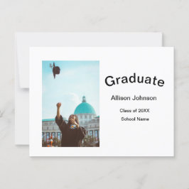 Arch-fotomodern elegant enkel studentfest vykort