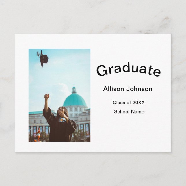 Arch-fotomodern elegant enkel studentfest vykort (Framsida)