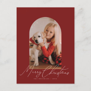 Arch-fotoskript och handskrivet God jul-skript Helg Vykort