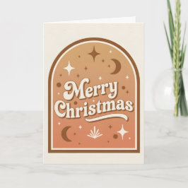 Arch Frame Boho Retro Merry Christmas Helgkort