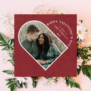 Arch Heart Valentine Day Photo Card - Currant Inbjudningar