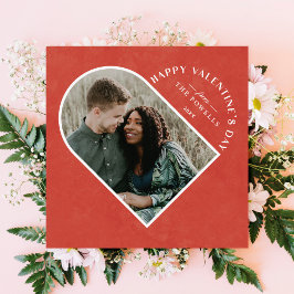 Arch Heart Valentine Day Photo Card - Red Inbjudningar