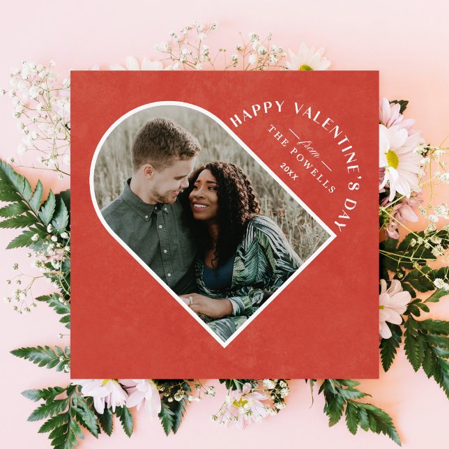 Arch Heart Valentine Day Photo Card - Red Inbjudningar (Skapare uppladdad)