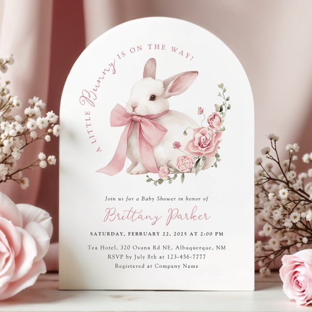 Arch Little Bunny Baby Shower Inbjudningar (Skapare uppladdad)