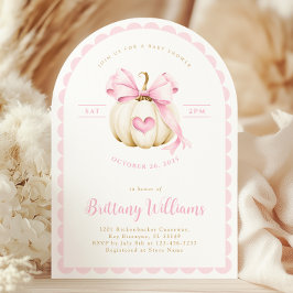 Arch Little Pumpkin Girl Baby Shower-inbjudan Inbjudningar
