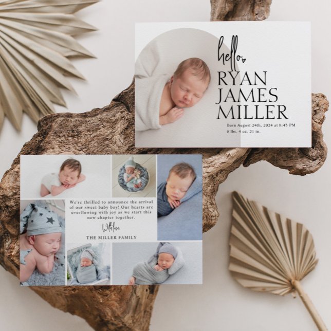 Arch Minimal Modern Baby Photo Birth Meddelande (Skapare uppladdad)
