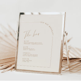 Arch Minimalist Calligraphy Bröllop Pub Menu