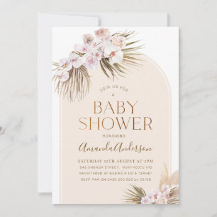 Arch Minimalist Orchards Handflatan Baby Shower Inbjudningar